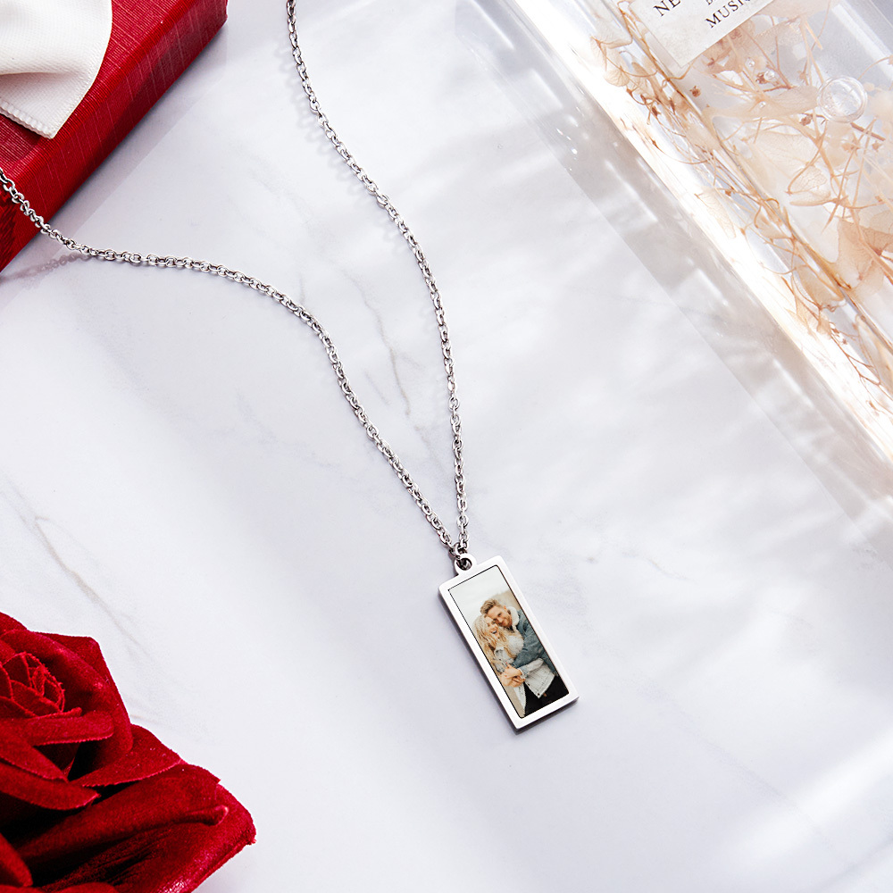 Collier Photo Personnalisé À Couleur Changeante, Sensible À La Température, Cadeau Photo Pour Amoureux - MaPhotochaussetteFr