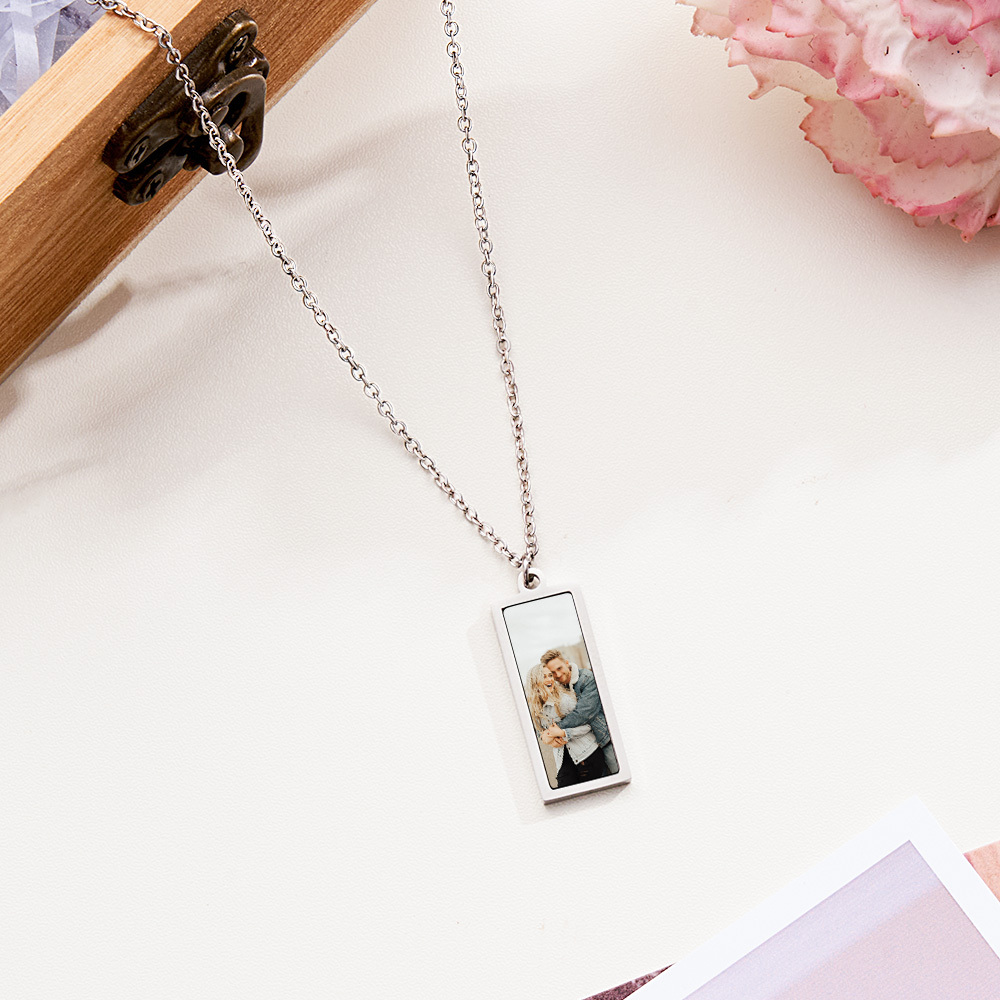 Collier Photo Personnalisé À Couleur Changeante, Sensible À La Température, Cadeau Photo Pour Amoureux - MaPhotochaussetteFr