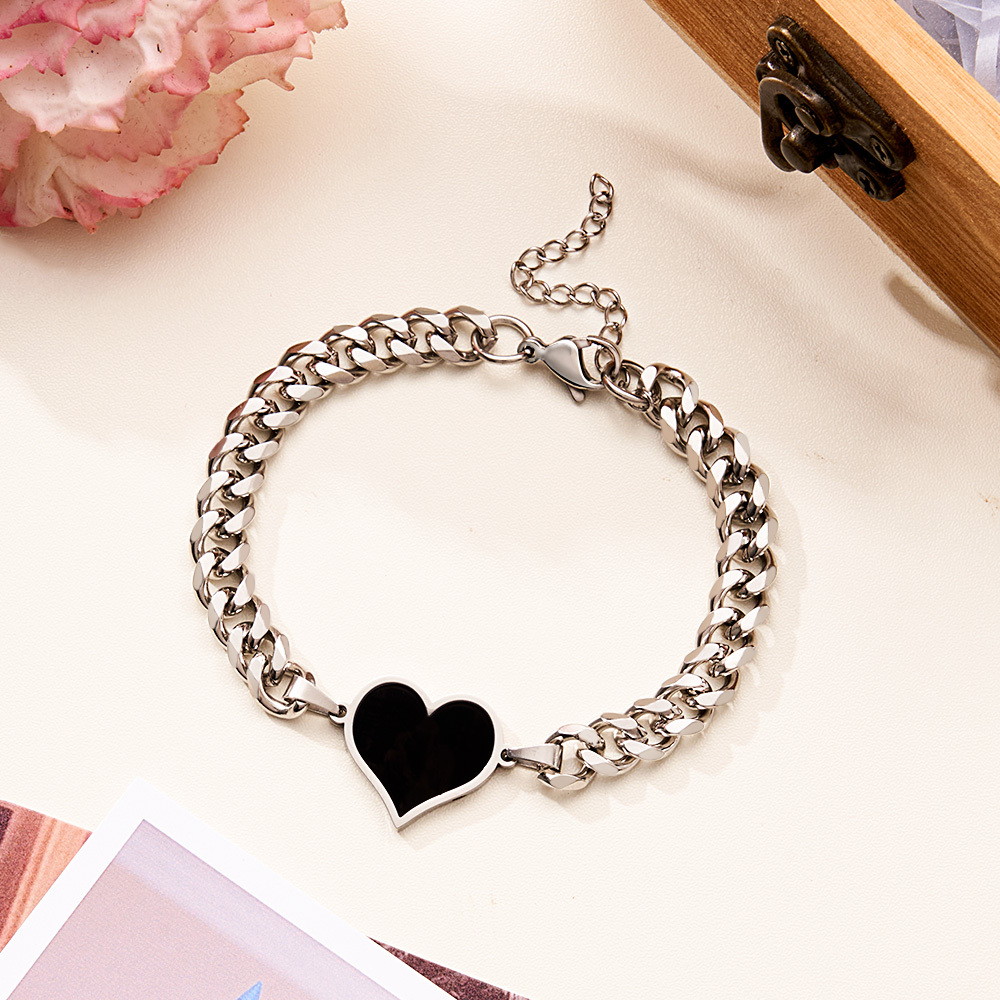 Bracelet Photo Personnalisé Sensible À La Température, Photo Magique Pour Hommes, Meilleur Cadeau Pour Lui - MaPhotochaussetteFr