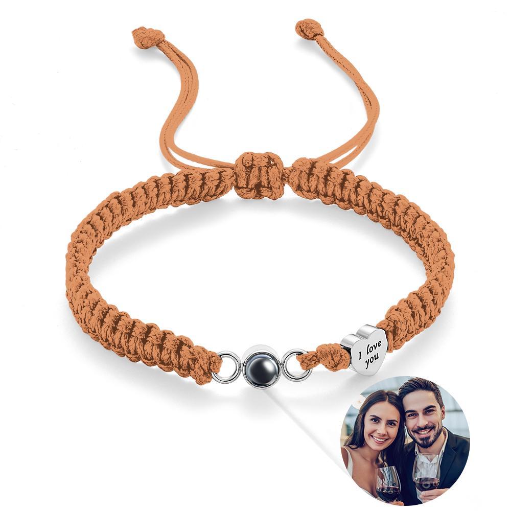 Bracelet De Projection De Photo Personnalisé, Cadeau De Couple En Forme De Cœur - MaPhotochaussetteFr
