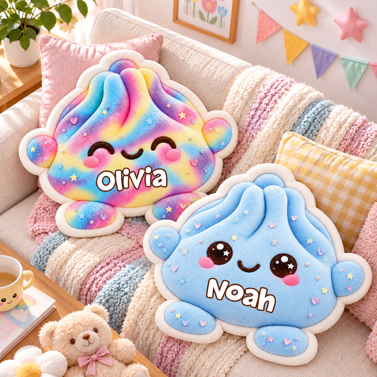 Oreiller En Forme Personnalisé Rainbow Galaxy Dumpling - Cadeaux Personnalisés Pour Les Enfants - MaPhotochaussetteFr