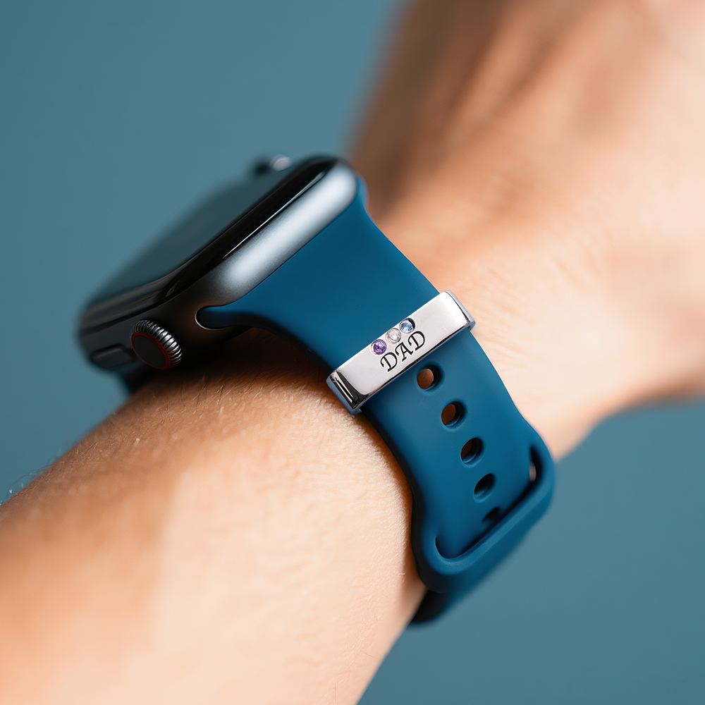 Bracelet De Montre Personnalisé, Cadeau De Fête Des Pères, Bracelet De Montre Avec Pierres De Naissance, Breloque Personnalisée Pour Montre, Cadeau Pour Grand-père - MaPhotochaussetteFr