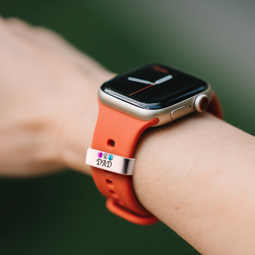 Bracelet De Montre Personnalisé, Cadeau De Fête Des Pères, Bracelet De Montre Avec Pierres De Naissance, Breloque Personnalisée Pour Montre, Cadeau Pour Grand-père - MaPhotochaussetteFr
