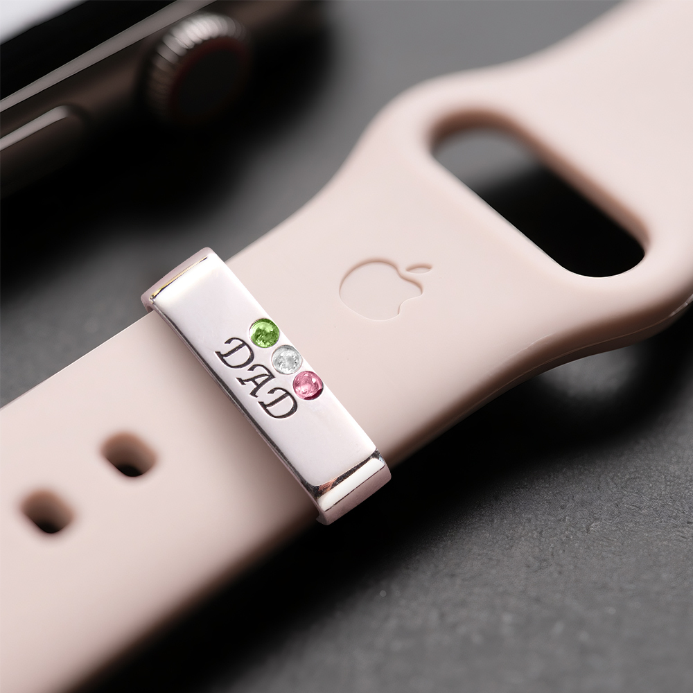 Bracelet De Montre Personnalisé, Cadeau De Fête Des Pères, Bracelet De Montre Avec Pierres De Naissance, Breloque Personnalisée Pour Montre, Cadeau Pour Grand-père - MaPhotochaussetteFr
