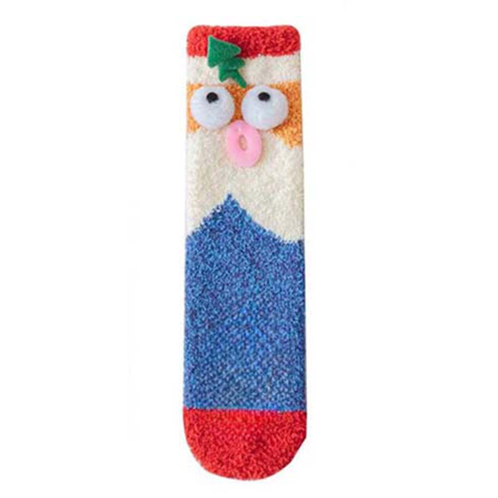 Chaussettes De Noël En Peluche Polaire Pour Femmes, Chaussettes De Sol D'hiver Pour La Maison, Cadeaux De Noël -