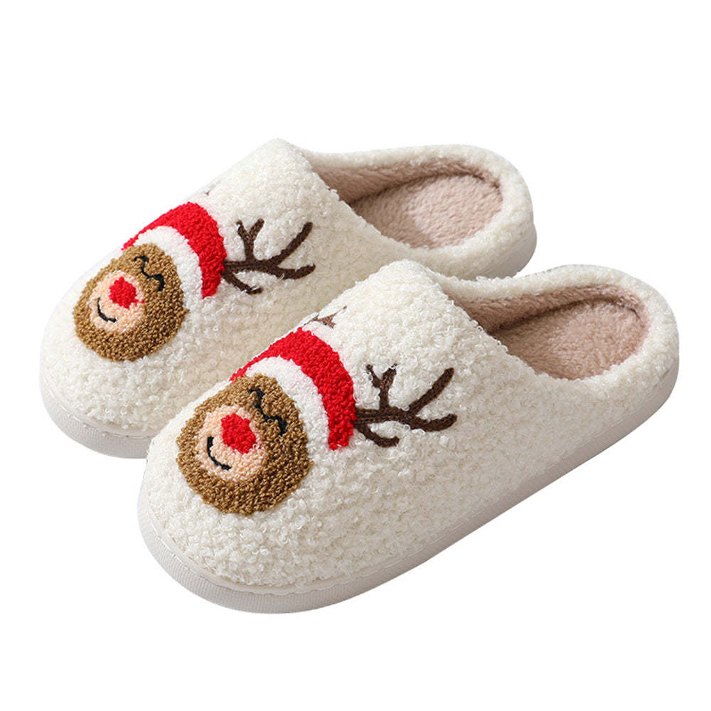 Pantoufles De Noël En Pain D'épice Pour Homme, Chaussures De Père Noël, Pantoufles En Coton Pour La Maison -