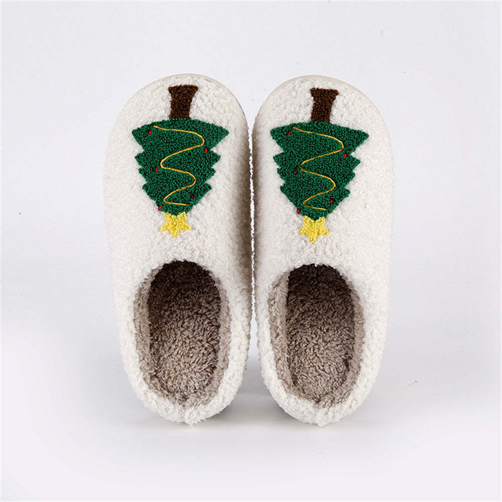 Pantoufles De Noël Chaussures D'arbre De Noël Pantoufles En Coton Pour La Maison -