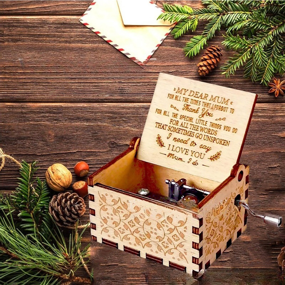 Boîte À Musique En Bois Pour La Fête Des Mères, Cadeau Pour Maman, N'oubliez Jamais Cette Boîte À Musique - MaPhotochaussetteFr