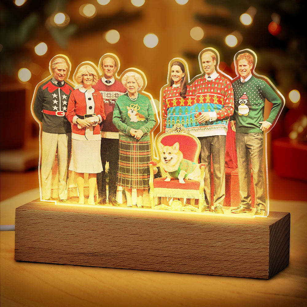 Cadeau De Noël Personnalisé De Lumière De La Forme 3d Led De Photo Pour Des Membres De La Famille - MaPhotochaussetteFr