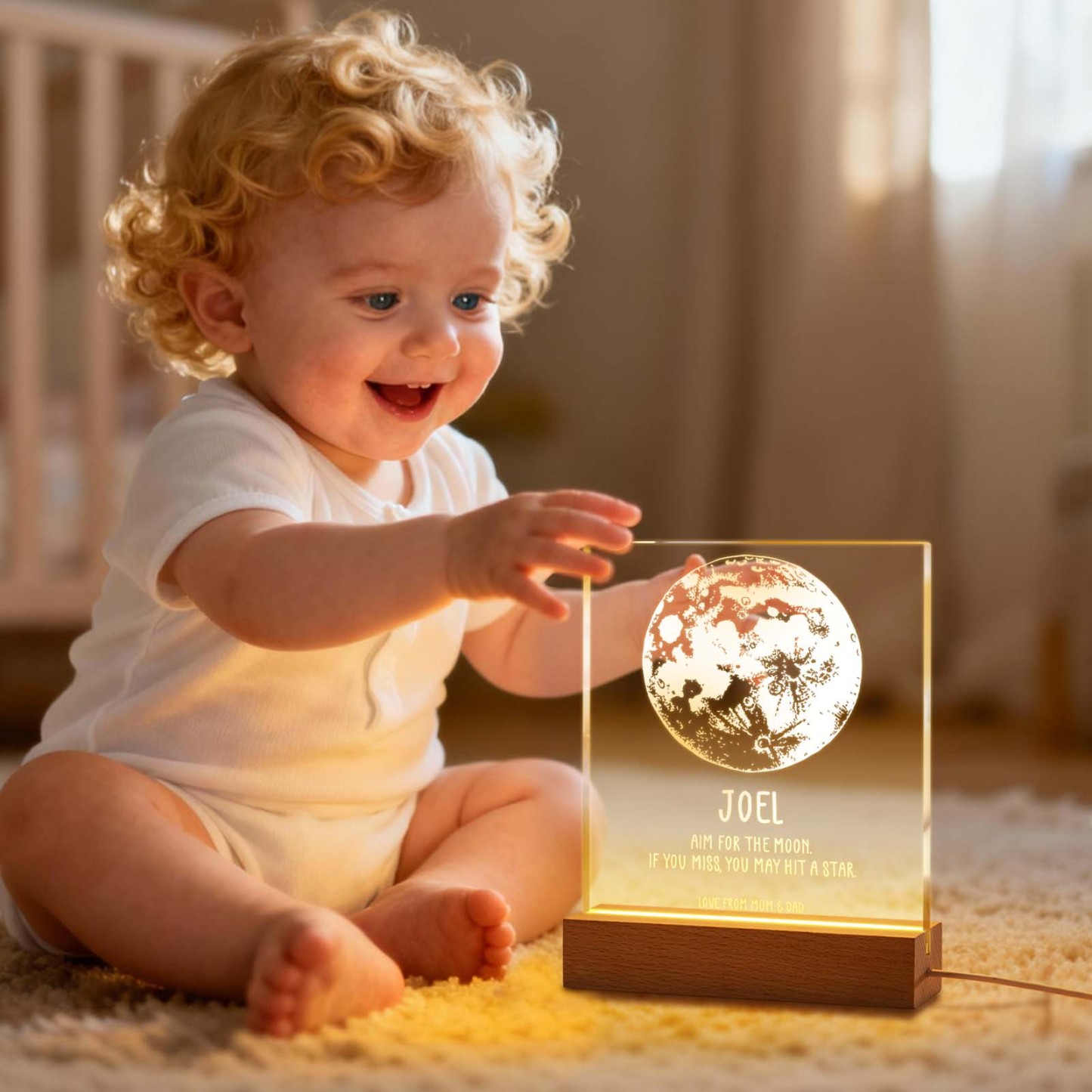 Lampe Acrylique Personnalisée Lune Et Constellations – Cadeau Romantique De Saint-valentin Pour Lui Ou Elle - MaPhotochaussetteFr