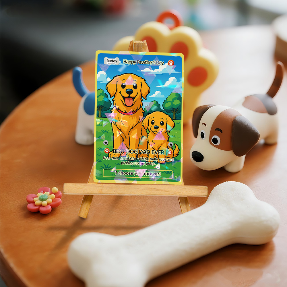 Carte Pokémon Personnalisée Avec Photo De Dessin Animé, Carte De Fête Des Pères, Texte Et Photo Personnalisés, Carte Poke, Cadeau Pour Papa - MaPhotochaussetteFr