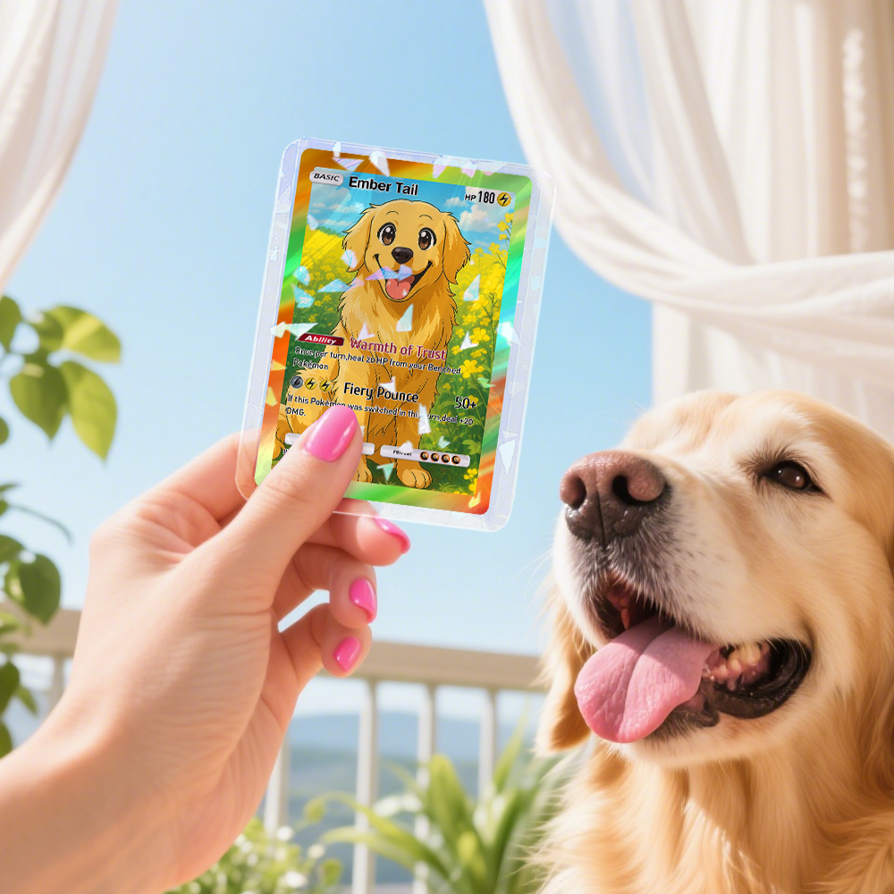 Carte Pokemon Personnalisée Pour Animaux De Compagnie, Cadeau Personnalisé Pour Les Amoureux Des Animaux De Compagnie, Cadeaux Personnalisés Pour Chiens - MaPhotochaussetteFr