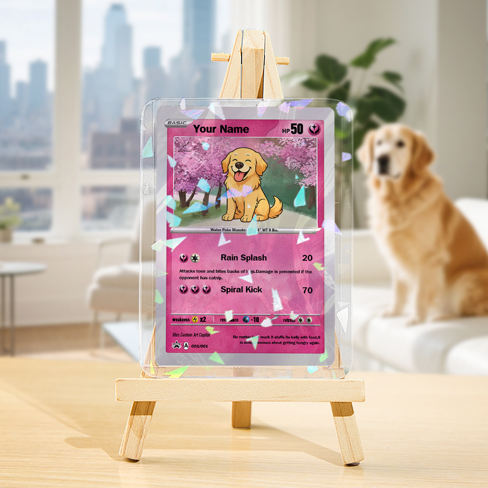 Carte Pokemon Personnalisée Pour Animaux De Compagnie, Cadeau Personnalisé Pour Les Amoureux Des Animaux De Compagnie, Cadeaux Personnalisés Pour Chiens - MaPhotochaussetteFr
