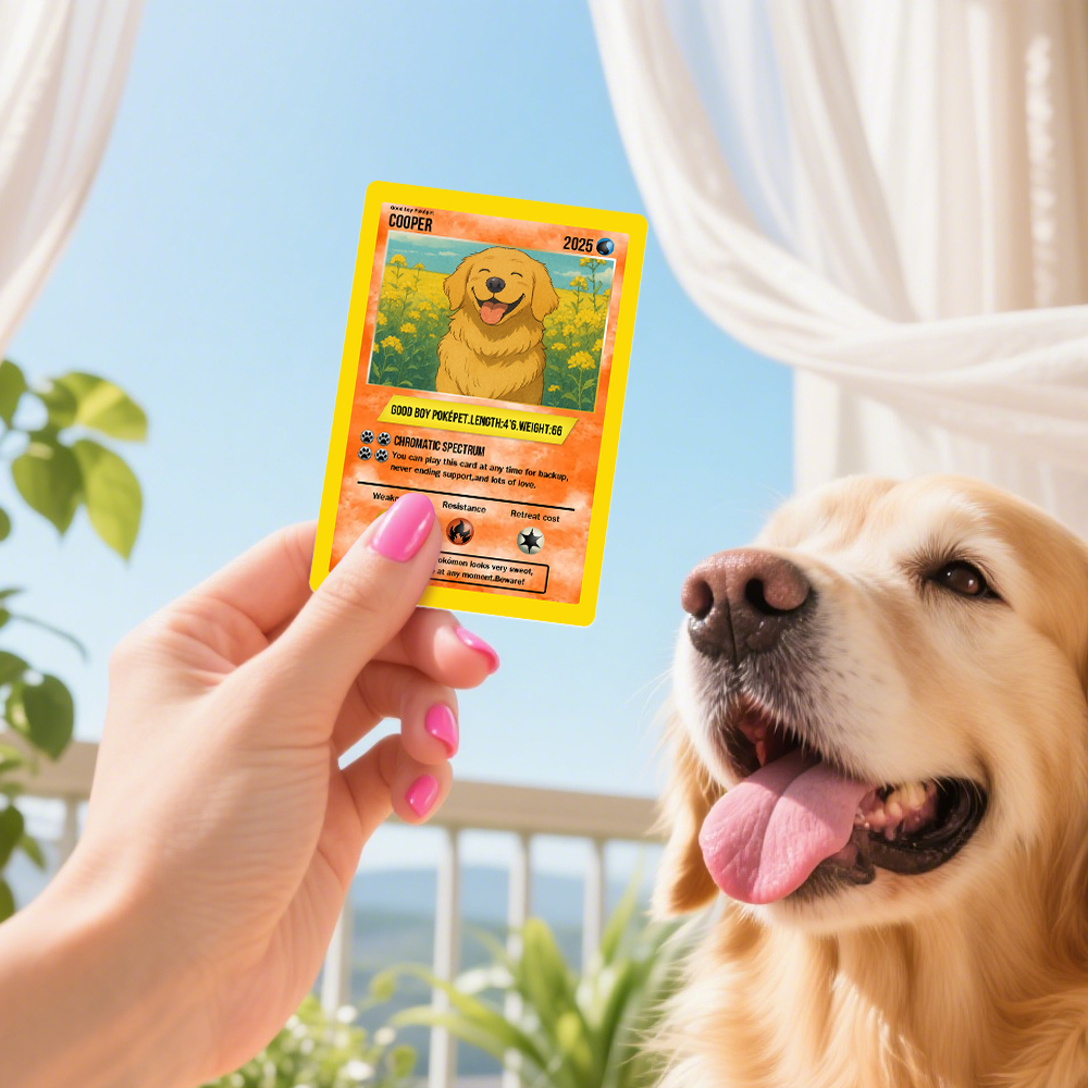 Carte Pokemon Personnalisée Pour Animaux De Compagnie, Cadeau Personnalisé Pour Les Amoureux Des Animaux De Compagnie, Cadeaux Personnalisés Pour Chiens - MaPhotochaussetteFr