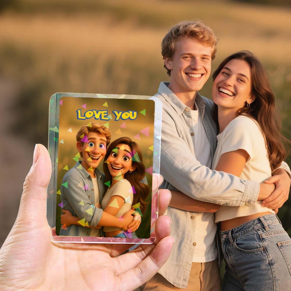 Carte De Style Dessin Animé Personnalisée Pour Couple Transformez Votre Photo En Un Cadeau De Collection Unique Pour Votre Amoureux - MaPhotochaussetteFr