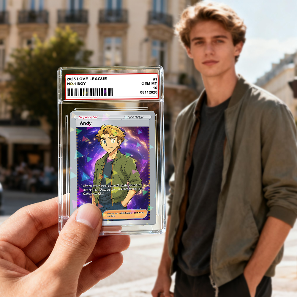 Carte De Jeu D'anime Personnalisée Avec Photo Et Nom | Cadeau Unique Pour Les Fans Et Les Couples | Cadeaux De Noël