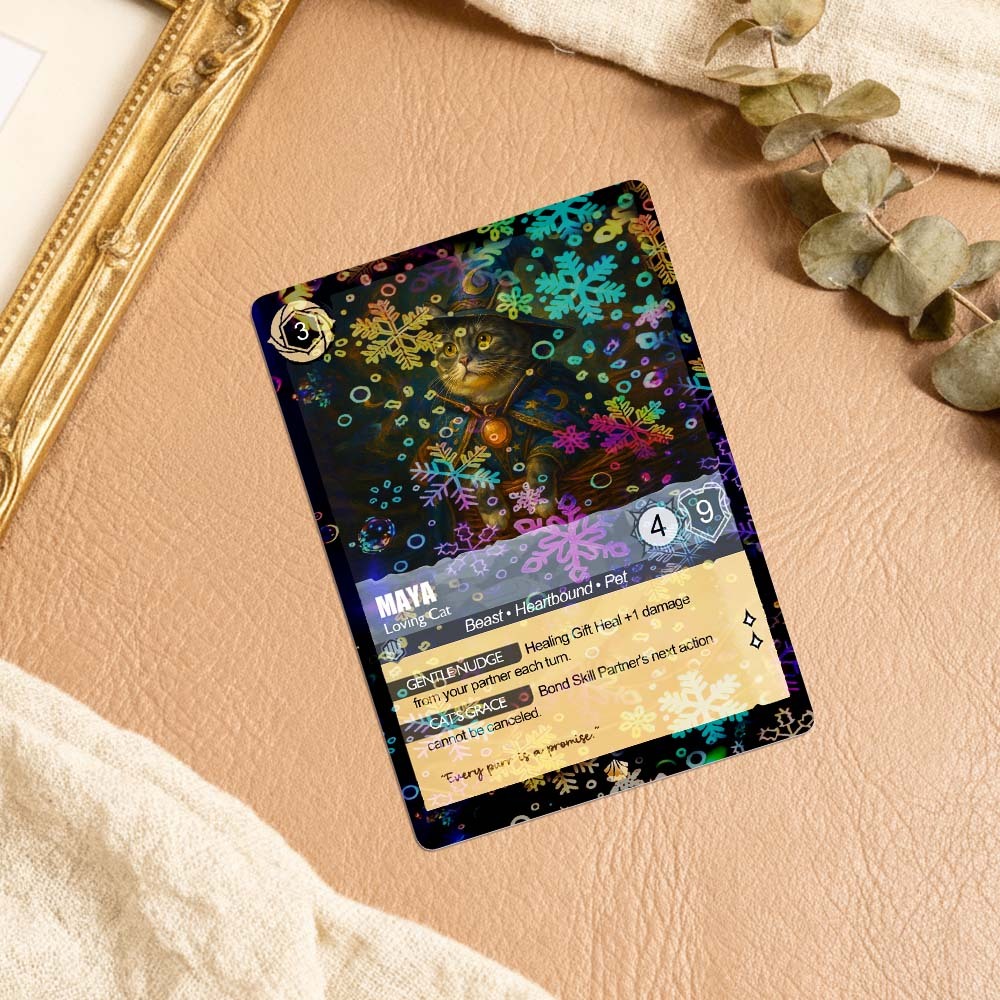 Carte À Collectionner Personnalisée Avec Un Animal De Compagnie Mignon, Carte Acrylique Personnalisée De Style Dessin Animé, Avec Styles De Film Optionnels - MaPhotochaussetteFr