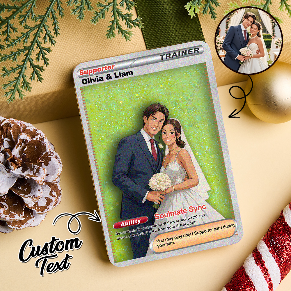 Carte De Sable Flottante Personnalisée Pour Couple D'anime, Carte Acrylique, Cadeau Pour Couple, Anniversaire De Famille, Noël - MaPhotochaussetteFr