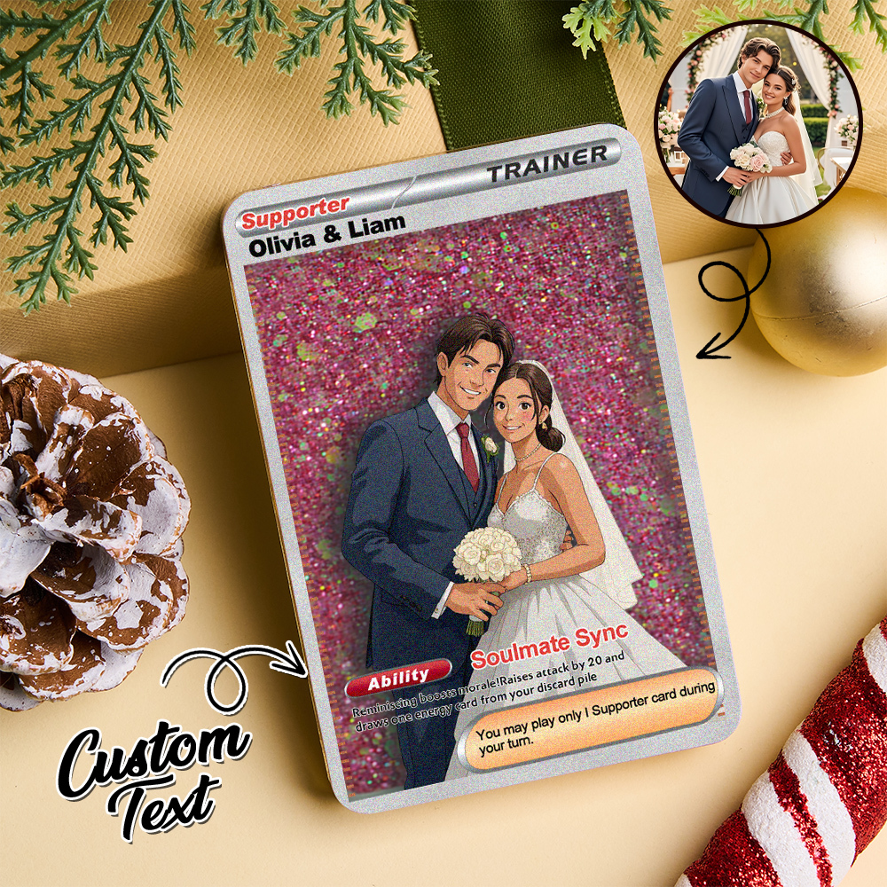 Carte De Sable Flottante Personnalisée Pour Couple D'anime, Carte Acrylique, Cadeau Pour Couple, Anniversaire De Famille, Noël - MaPhotochaussetteFr