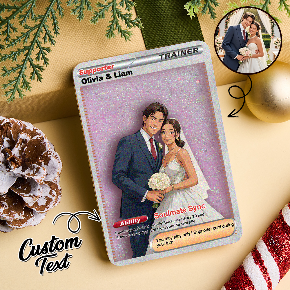 Carte De Sable Flottante Personnalisée Pour Couple D'anime, Carte Acrylique, Cadeau Pour Couple, Anniversaire De Famille, Noël - MaPhotochaussetteFr