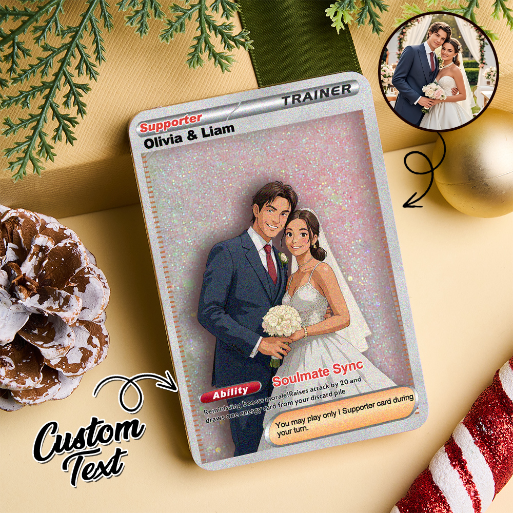 Carte De Sable Flottante Personnalisée Pour Couple D'anime, Carte Acrylique, Cadeau Pour Couple, Anniversaire De Famille, Noël - MaPhotochaussetteFr