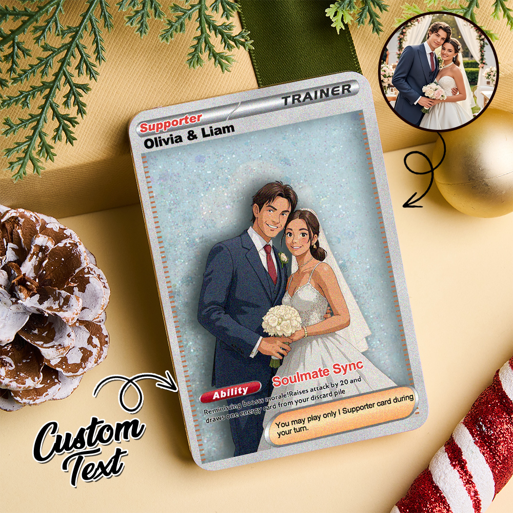 Carte De Sable Flottante Personnalisée Pour Couple D'anime, Carte Acrylique, Cadeau Pour Couple, Anniversaire De Famille, Noël - MaPhotochaussetteFr