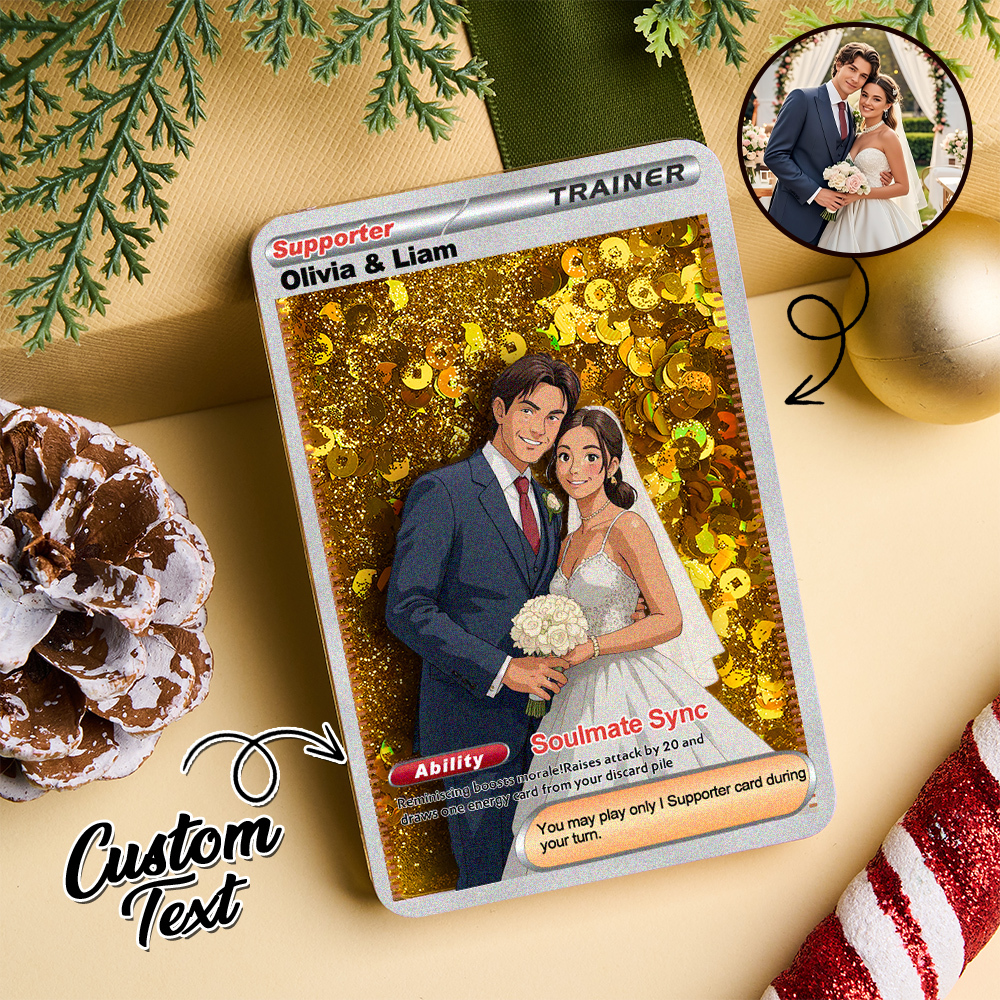 Carte De Sable Flottante Personnalisée Pour Couple D'anime, Carte Acrylique, Cadeau Pour Couple, Anniversaire De Famille, Noël - MaPhotochaussetteFr