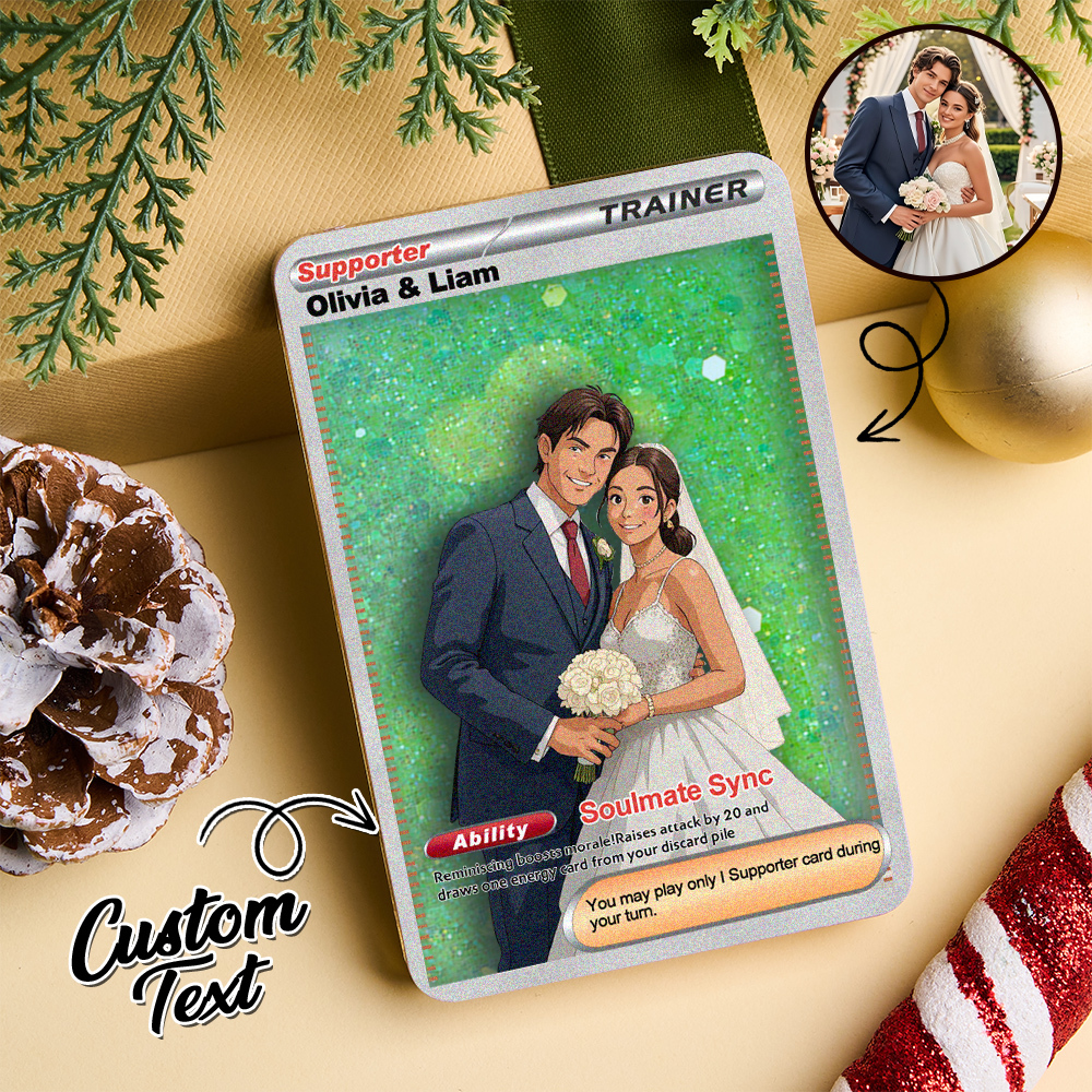 Carte De Sable Flottante Personnalisée Pour Couple D'anime, Carte Acrylique, Cadeau Pour Couple, Anniversaire De Famille, Noël - MaPhotochaussetteFr