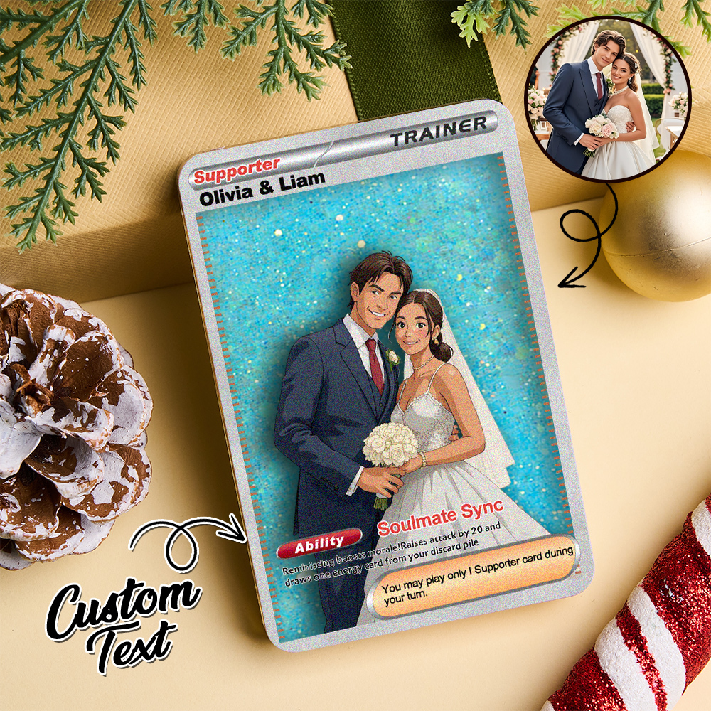 Carte De Sable Flottante Personnalisée Pour Couple D'anime, Carte Acrylique, Cadeau Pour Couple, Anniversaire De Famille, Noël - MaPhotochaussetteFr