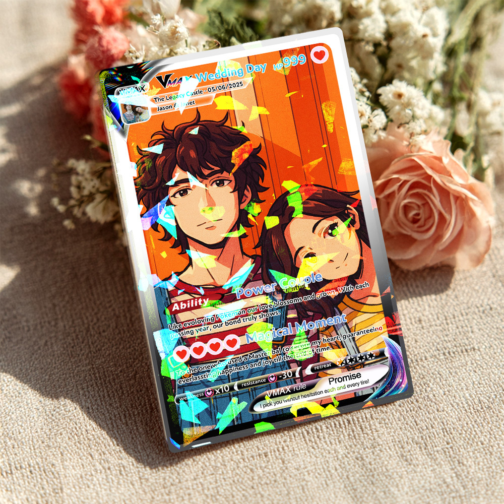 Carte Personnalisée Pour Couple D'anime, Cadeau Romantique De Saint-valentin Pour Couple, Souvenir Unique À Collectionner - MaPhotochaussetteFr