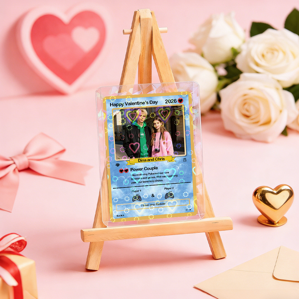 Carte De Saint-valentin Personnalisée Pour Couple, Carte D'anniversaire Personnalisée Avec Photo De Couple Style Anime, Cadeau Idéal Pour La Saint-valentin. - MaPhotochaussetteFr