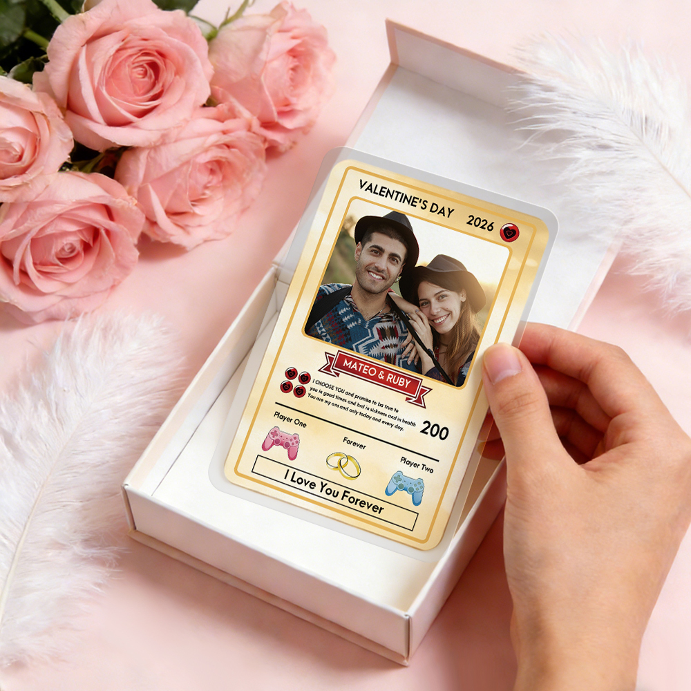 Carte De Saint-valentin Personnalisée Pour Couple, Carte D'anniversaire Personnalisée Avec Photo De Couple Style Anime, Cadeau Idéal Pour La Saint-valentin. - MaPhotochaussetteFr