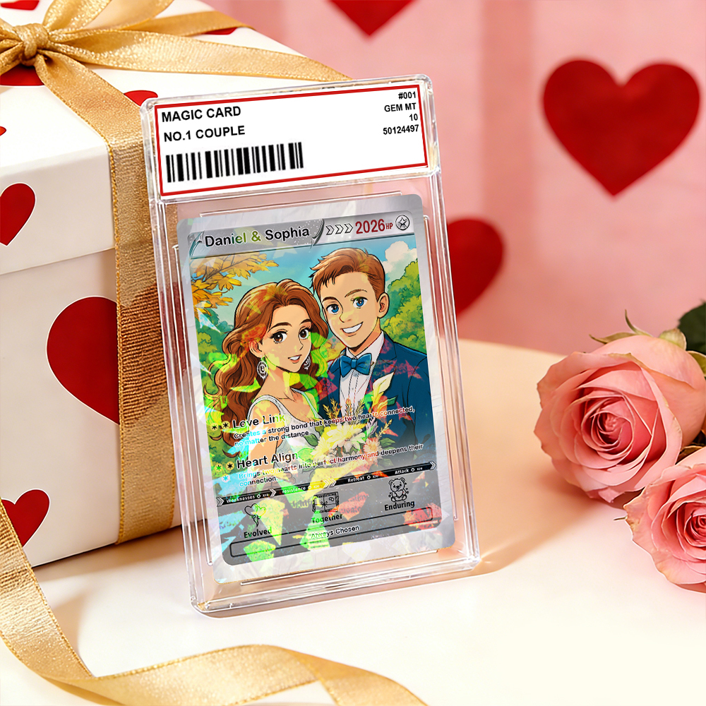 Carte De Saint-valentin Personnalisée Pour Couple, Carte D'anniversaire Personnalisée Avec Photo De Couple Style Anime, Cadeau Idéal Pour La Saint-valentin. - MaPhotochaussetteFr
