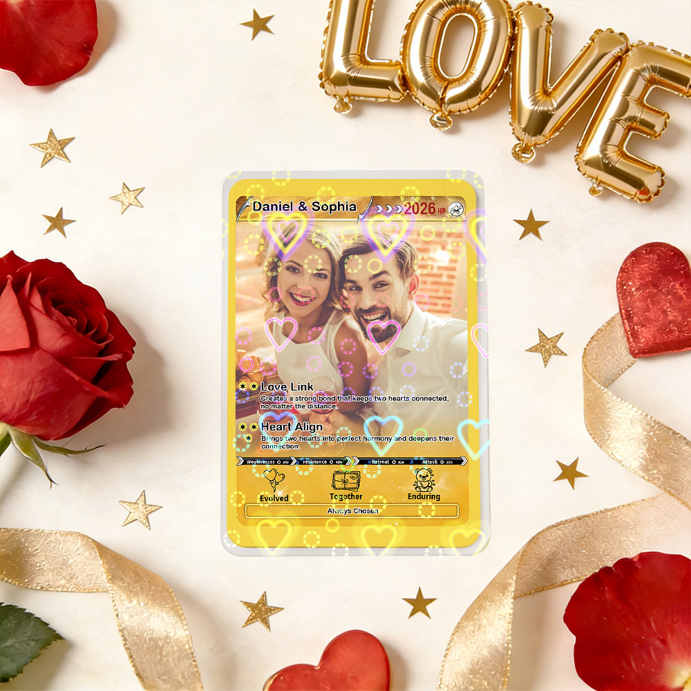 Carte De Saint-valentin Personnalisée Pour Couple, Carte D'anniversaire Personnalisée Avec Photo De Couple Style Anime, Cadeau Idéal Pour La Saint-valentin. - MaPhotochaussetteFr