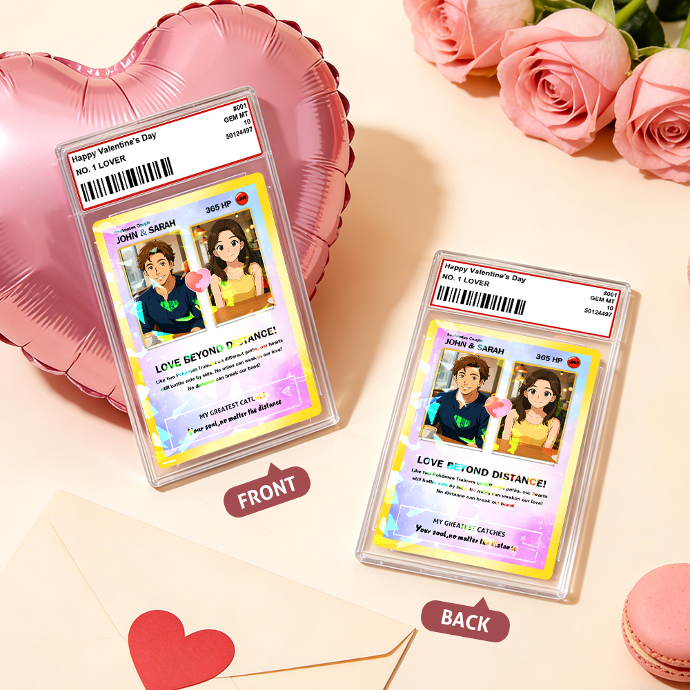 Carte Personnalisée Avec Photo Et Texte Pour Couples - Souvenir D'anniversaire - Cadeau « l'amour Au-delà De La Distance » - MaPhotochaussetteFr