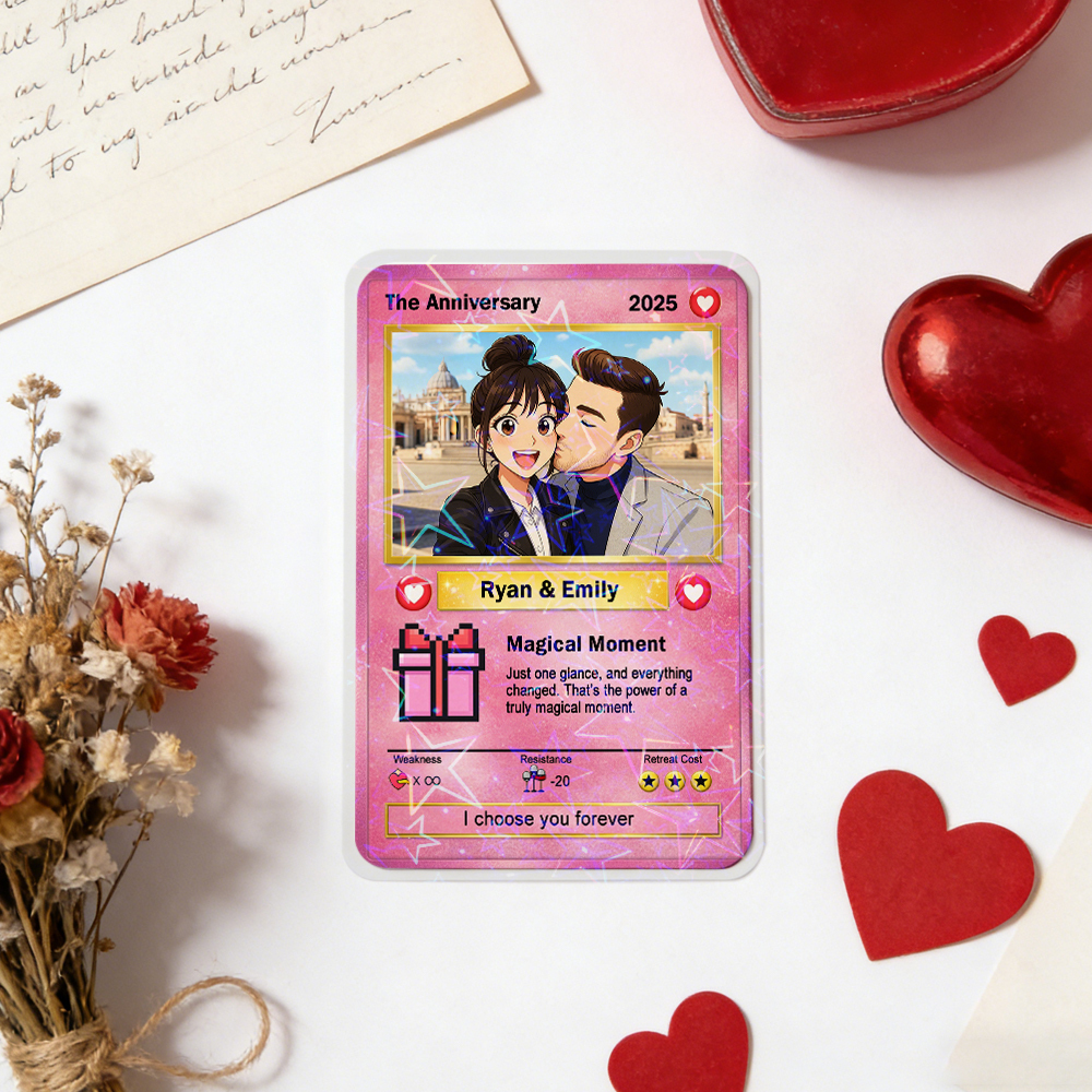 Carte Personnalisée Pour Couple, Cadeau Romantique D'anniversaire, Carte Souvenir Photo Du Couple, Carte Au Style Mignon - MaPhotochaussetteFr