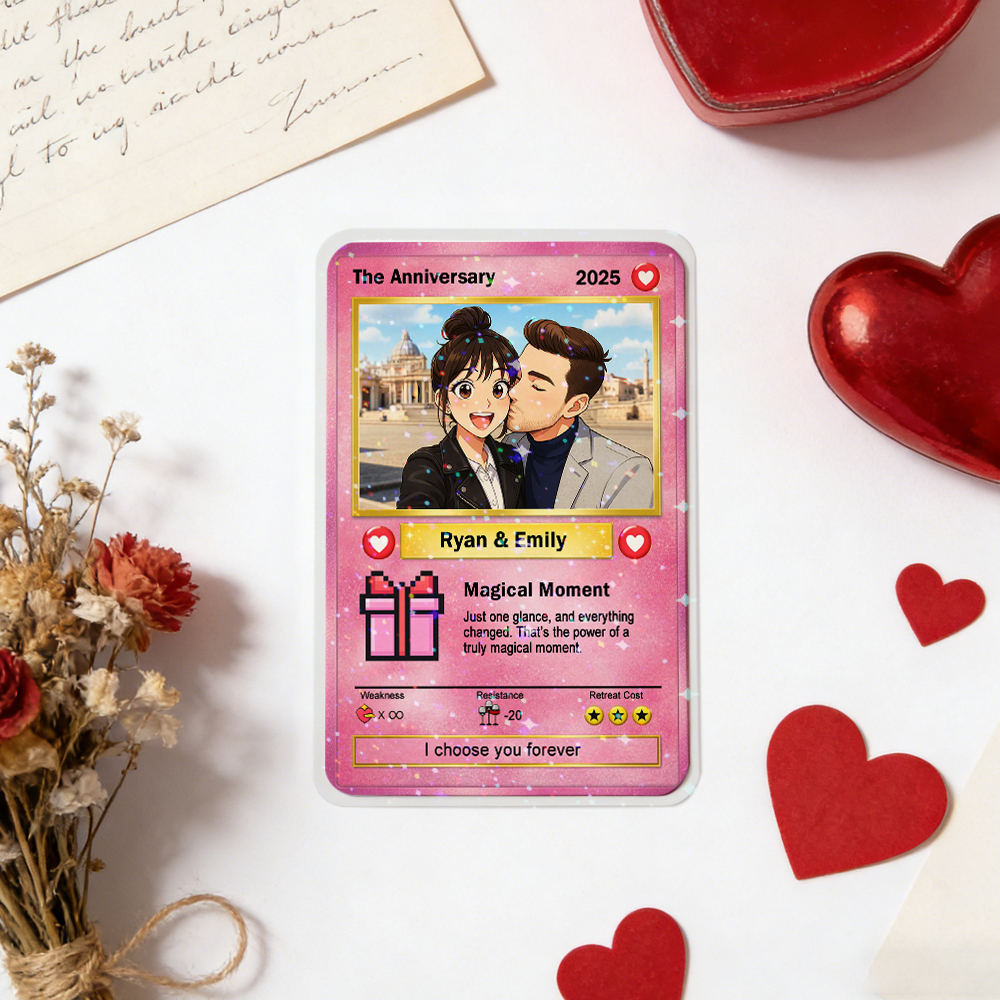 Carte Personnalisée Pour Couple, Cadeau Romantique D'anniversaire, Carte Souvenir Photo Du Couple, Carte Au Style Mignon - MaPhotochaussetteFr