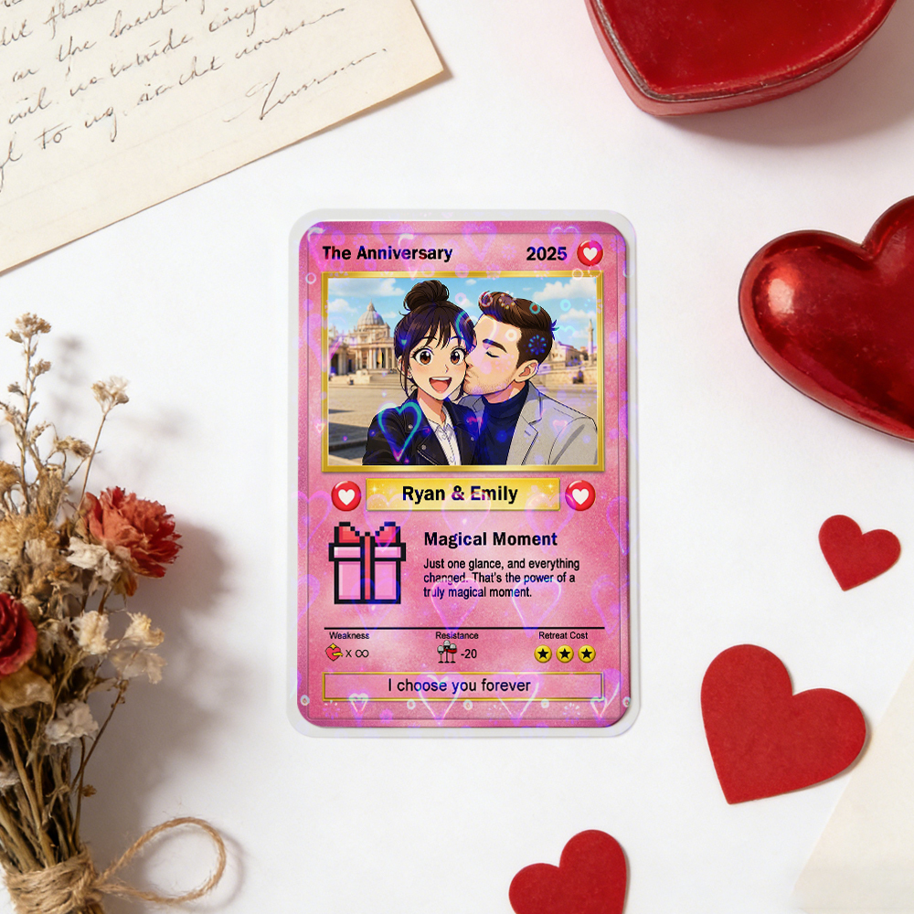 Carte Pokémon Personnalisée Pour Couple, Inspirée Des Animés, Cadeau De Poche Esthétique, Cartes À Collectionner Personnalisées, Idée Cadeau Pour Un Anniversaire Ou La Saint-valentin - MaPhotochaussetteFr