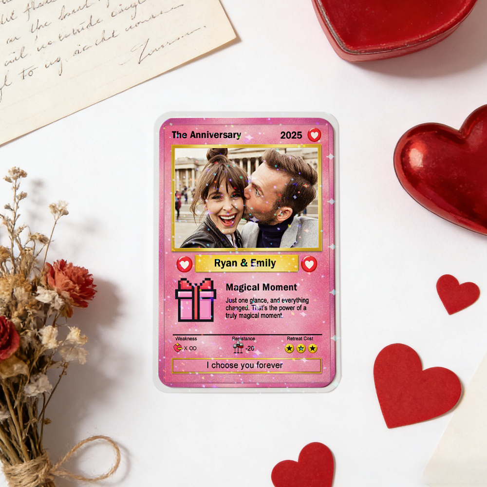 Carte Personnalisée Pour Couple, Cadeau Romantique D'anniversaire, Carte Souvenir Photo Du Couple, Carte Au Style Mignon - MaPhotochaussetteFr