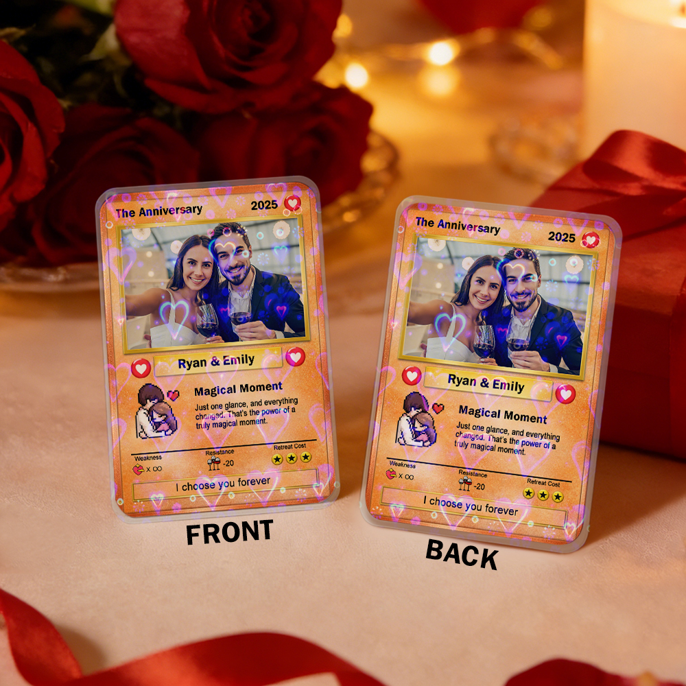 Carte Pokémon Personnalisée Pour Couple, Inspirée Des Animés, Cadeau De Poche Esthétique, Cartes À Collectionner Personnalisées, Idée Cadeau Pour Un Anniversaire Ou La Saint-valentin - MaPhotochaussetteFr