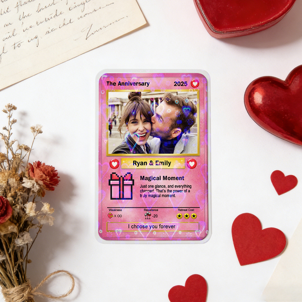 Carte Pokémon Personnalisée Pour Couple, Inspirée Des Animés, Cadeau De Poche Esthétique, Cartes À Collectionner Personnalisées, Idée Cadeau Pour Un Anniversaire Ou La Saint-valentin - MaPhotochaussetteFr