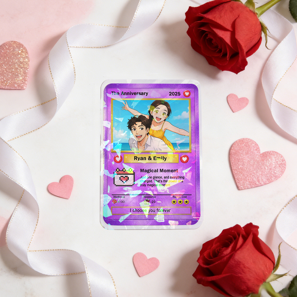 Carte Pokémon Personnalisée Pour Couple, Inspirée Des Animés, Cadeau De Poche Esthétique, Cartes À Collectionner Personnalisées, Idée Cadeau Pour Un Anniversaire Ou La Saint-valentin - MaPhotochaussetteFr
