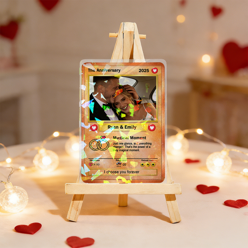 Carte Pokémon Personnalisée Pour Couple, Inspirée Des Animés, Cadeau De Poche Esthétique, Cartes À Collectionner Personnalisées, Idée Cadeau Pour Un Anniversaire Ou La Saint-valentin - MaPhotochaussetteFr