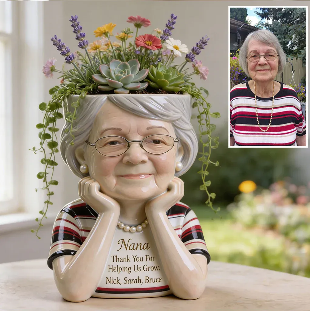 Merci De M'avoir Aidée À Grandir - Pot En Acrylique Personnalisé « maman » - MaPhotochaussetteFr
