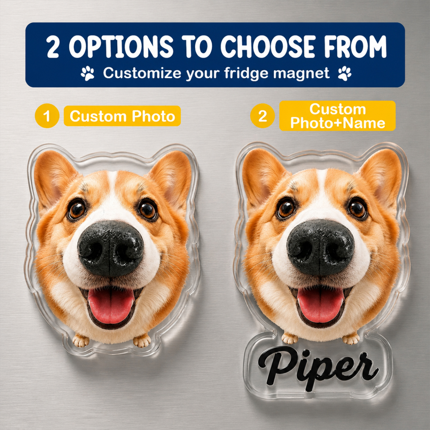 Aimant Autocollant Pour Réfrigérateur En Forme De Museau De Chien à Presser – Jouet à Presser Personnalisé Pour Animaux De Compagnie Avec Visage Et Nom Personnalisés - MaPhotochaussetteFr