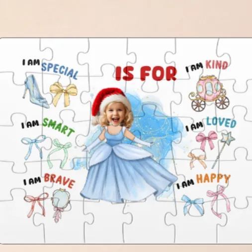 Grimace-princesse-bébé-photo-personnalisée-puzzle-enfant- - MaPhotochaussetteFr