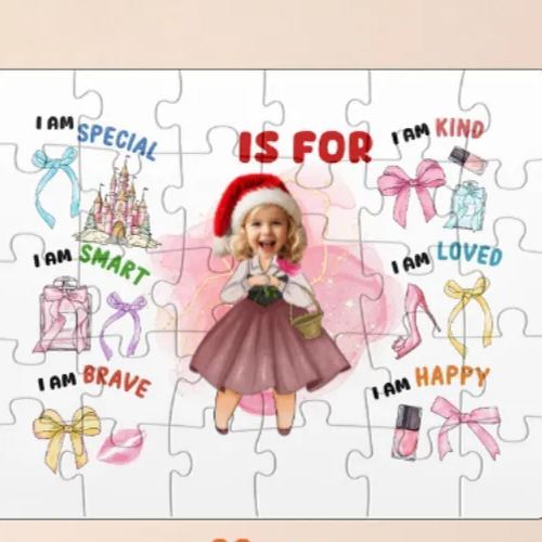 Grimace-princesse-bébé-photo-personnalisée-puzzle-enfant- - MaPhotochaussetteFr