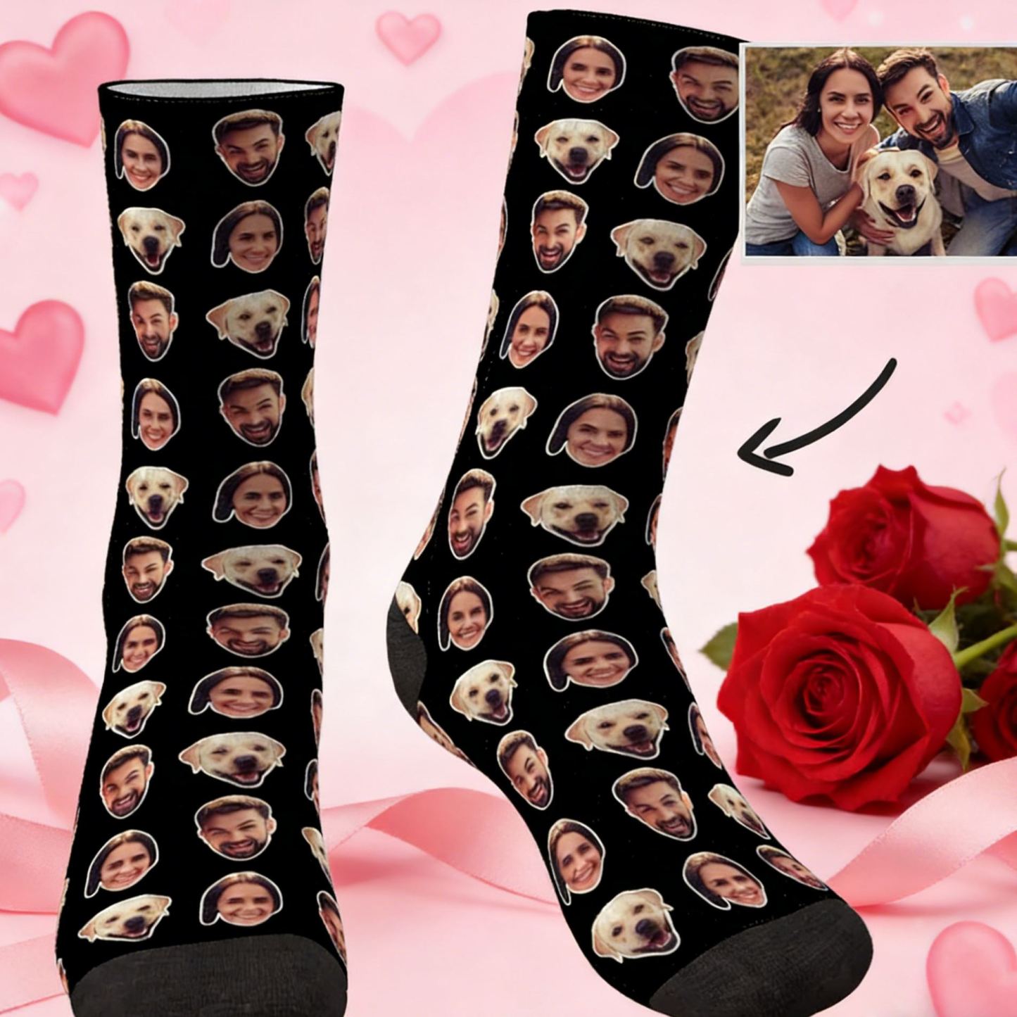 Chaussettes Colorées Personnalisées Avec Votre Photo - Deux Faces