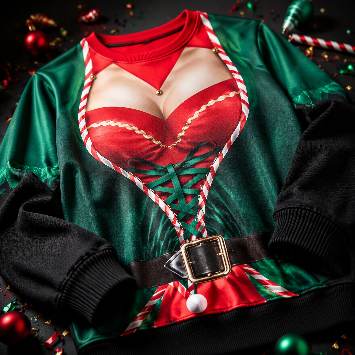 Sweat-shirt Moche De Noël Drôle Et Sexy Avec Un Corps De Rêve - MaPhotochaussetteFr