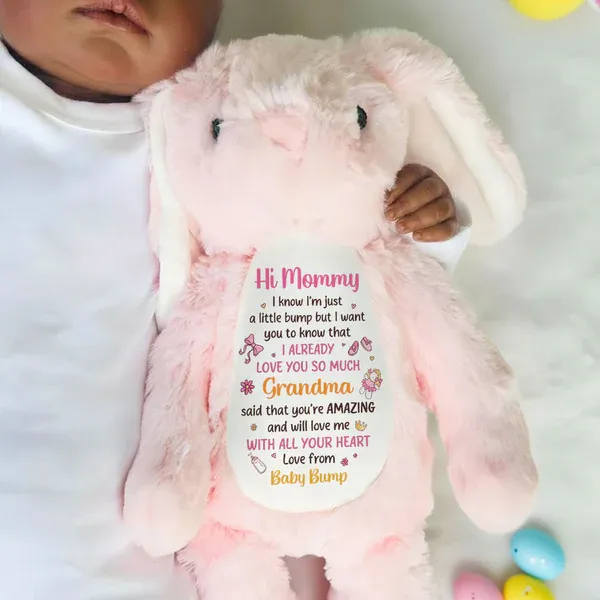 Chère Maman, Je T'aime - Lapin En Peluche Personnalisé - MaPhotochaussetteFr